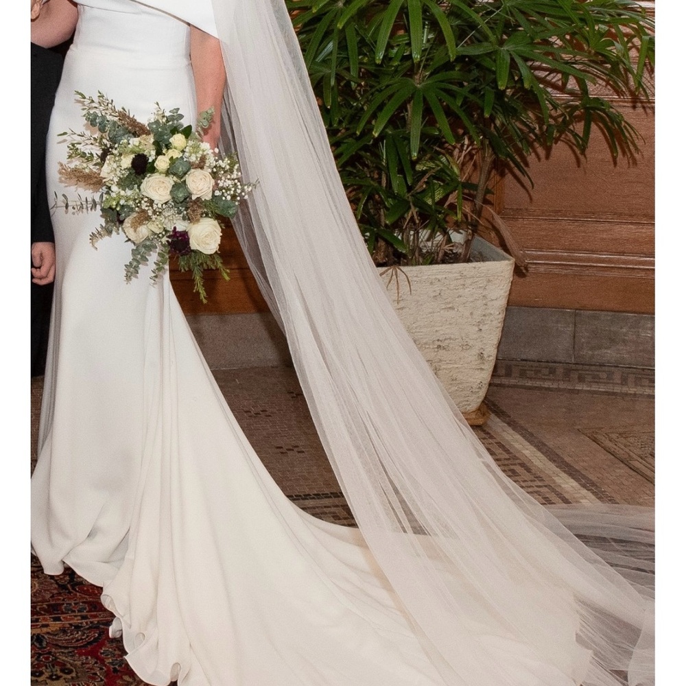 Mikaella Bridal Cream One Shoulder Sleeveless Gown